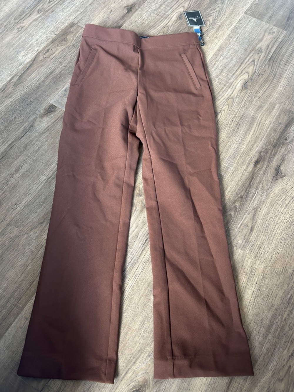 Women's Brown Dress Pants - Classic Straight Leg